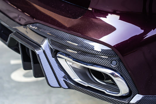 X7 xDrive40i(With M-Package Bumper) xDrive50i M50i M60i G07 2019-ON with Aftermarket Parts - Rear Diffuser & Canards Pre-preg Carbon Fiber from TAKD Carbon