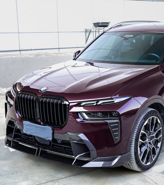 BMW X7 xDrive40i (With M-Package Bumper) M60i ALPINA XB7 LCI G07 2023-ON with Aftermarket Parts - Front Lip Pre-preg Carbon Fiber from TAKD Carbon