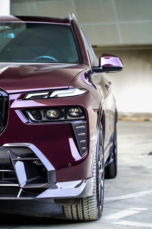 BMW X7 xDrive40i (With M-Package Bumper) M60i ALPINA XB7 LCI G07 2023-ON with Aftermarket Parts - Front Lip Pre-preg Carbon Fiber from TAKD Carbon