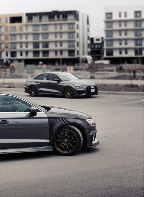 Audi RS3 8V.5 2018 2019 2020 with Aftermarket Parts - Front Fenders Pre-preg Carbon Fiber from TAKD Carbon