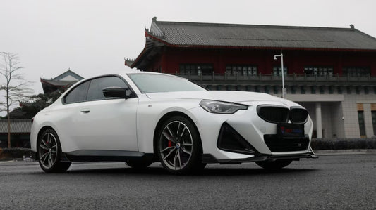 BMW 2 Series 230i M240i G42 2022-ON with Aftermarket Parts - Side Skirts Pre-preg Carbon Fiber from TAKD Carbon