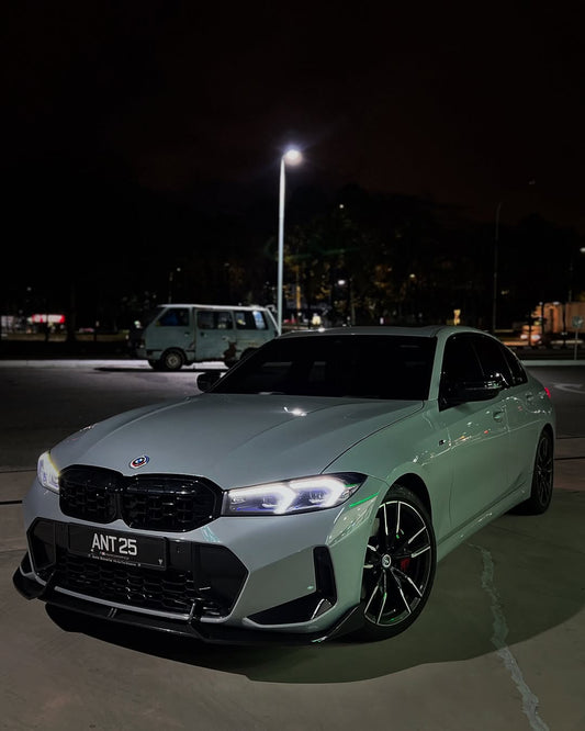BMW 3 Series 330i (with M-package bumper,Does not fit base model) M340i G20 G21 LCI 2023-ON with Aftermarket Parts - V2 Style Front Lip Pre-preg Carbon Fiber from TAKD Carbon