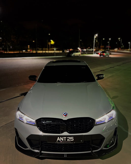BMW 3 Series 330i (with M-package bumper,Does not fit base model) M340i G20 G21 LCI 2023-ON with Aftermarket Parts - V2 Style Front Lip Pre-preg Carbon Fiber from TAKD Carbon