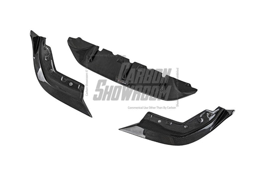 BMW 3 Series 330i (with M-package bumper, does not fit base model) M340i G20 Pre-LCI 2019 2020 2021 2022 with Aftermarket Parts - V1 Style Front Lip Pre-preg Carbon Fiber from TAKD Carbon