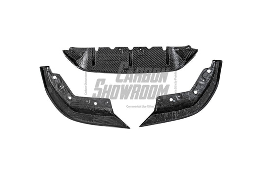 BMW 3 Series 330i (with M-package bumper, does not fit base model) M340i G20 Pre-LCI 2019 2020 2021 2022 with Aftermarket Parts - V1 Style Front Lip Pre-preg Carbon Fiber from TAKD Carbon