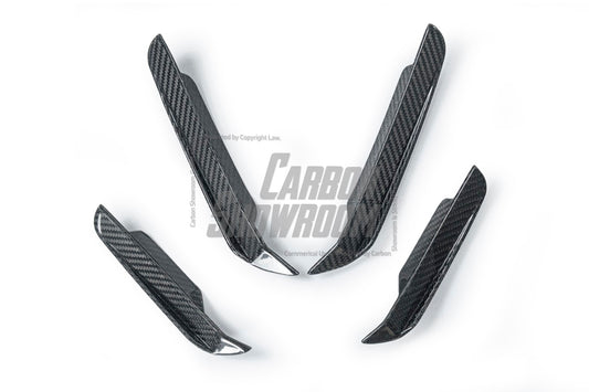 BMW 3 Series 330i (with M-package bumper, does not fit base model) M340i G20 LCI 2023-ON with Aftermarket Parts - Front Canards Pre-preg Carbon Fiber from TAKD Carbon