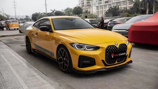 BMW 4 Series 430i M440i G22 G23 2020-ON & 4 Series Gran Coupe M440i 430i (with M-package bumper,Does not fit base model) G26 2022-ON & I4 M50 / e Drive 40 (with M-package bumper,Does not fit base model) G26 2022-ON with Aftermarket Parts - Side Skirts Pre-preg Carbon Fiber from TAKD Carbon