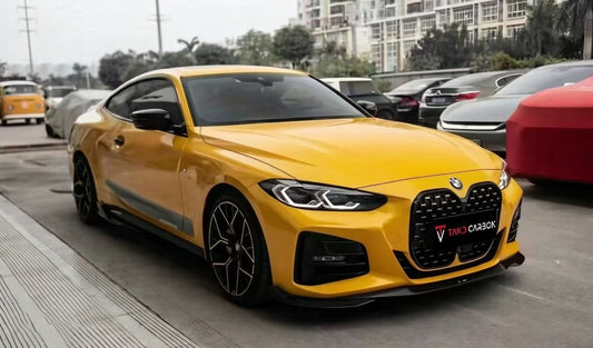 BMW 4 Series 430i (with M-package bumper, does not fit base model) M440i G22 G23 2020-ON with Aftermarket Parts - Front Lip Carbon Fiber from TAKD Carbon