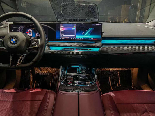 BMW 5 Series 530 540 & i5 e/x Drive40 M60 G60 G61 2024-ON with Aftermarket Parts - Pre-preg Carbon Fiber Glove Compartment Box Lid Cover from TAKD Carbon