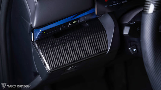 BMW 5 Series 530 540 & i5 e/x Drive40 M60 G60 G61 2024-ON with Aftermarket Parts - Pre-preg Carbon Fiber Driver Left Side Center Console Control Dashboard Panel Trim Cover from TAKD Carbon