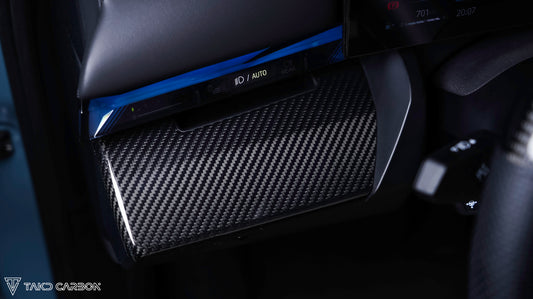 BMW 5 Series 530 540 & i5 e/x Drive40 M60 G60 G61 2024-ON with Aftermarket Parts - Pre-preg Carbon Fiber Driver Left Side Center Console Control Dashboard Panel Trim Cover from TAKD Carbon