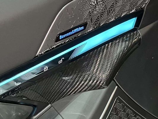 TAKD Door Interior Trim Cover Pair for BMW 530 540 & i5 e/x Drive40 M60 G60 G61 Carbon Fiber