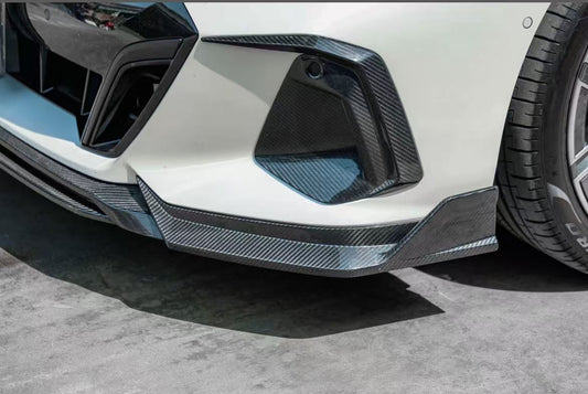 BMW 5 Series 530 540 (with M-package bumper, does not fit base model) & i5 e/x Drive40 (with M-package bumper, does not fit base model) M60 G60 G61 2024-ON with Aftermarket Parts - V1 Style Front Lip Pre-preg Carbon Fiber from TAKD Carbon