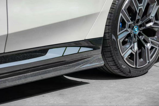 BMW 5 Series 530 540 & i5 e/x Drive40 M60 G60 G61 2024-ON with Aftermarket Parts - V1 Style Side Skirts Pre-preg Carbon Fiber from TAKD Carbon