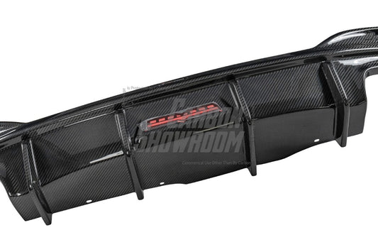 BMW 5 Series M550 540 530 (with M-package bumper, does not fit base model) G30 LCI 2021-ON with Aftermarket Parts - Rear Diffuser Pre-preg Carbon Fiber from TAKD Carbon