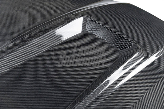 BMW M3 / M3C G80 G81 & M4 / M4C G82 G83 2021 2022 2023 2024 with Aftermarket Parts - Hood Bonnet Double-sided Pre-preg Carbon Fiber from TAKD Carbon