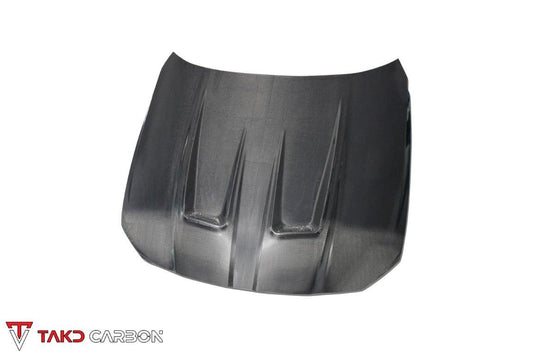 BMW M3 / M3C G80 G81 & M4 / M4C G82 G83 2021 2022 2023 2024 with Aftermarket Parts - Hood Bonnet Double-sided Pre-preg Carbon Fiber from TAKD Carbon