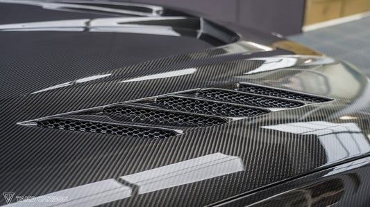 BMW X5 M60i M50i & s/x Drive 40i (With M-Package, does not fit base model) G05 (Fits Both Pre-LCI & LCI) 2019-ON with Aftermarket Parts - Pre preg Carbon Fiber Hood from TAKD Carbon