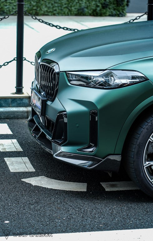 BMW X5 s/x Drive 40i & xDrive 50e (With M-Package, does not fit base model) & M60i G05 LCI 2024-ON with Aftermarket Parts - Front Lip Dry Pre-preg Carbon Fiber from TAKD Carbon
