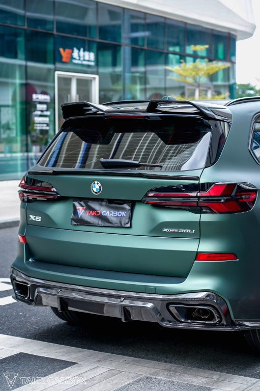 BMW X5 M60i M50i & s/x Drive 40i (With M-Package, does not fit base model) G05 (Fits Both Pre-LCI & LCI) 2019-ON with Aftermarket Parts - V2 Pre preg Carbon Fiber Rear Diffuser & Canards from Karbel Carbon