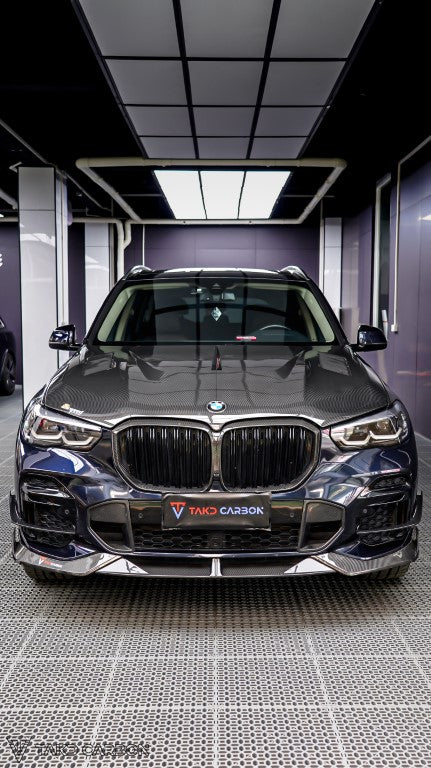 TAKD Front Bumper Side Vent Valences Trim for BMW X5 s/x xDrive 50e & M60i G05 LCI Carbon Fiber