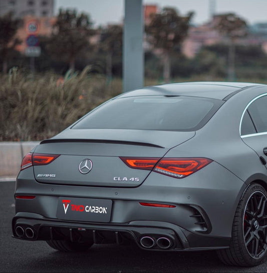 Mercedes Benz CLA-Class CLA45 CLA45S CLA250 (with sport-package bumper, does not fit base model) C118 2020-ON with Aftermarket Parts - Rear Diffuser Pre-preg Carbon Fiber from TAKD Carbon