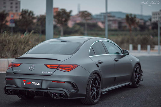 Mercedes Benz CLA-Class CLA45/S CLA35 CLA250 C118 2020-ON with Aftermarket Parts - Side Skirts Pre-preg Carbon Fiber from TAKD Carbon
