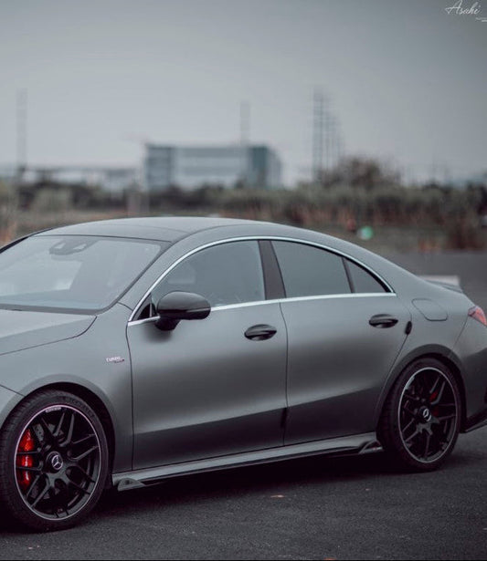 TAKD Carbon Side Skirts Overlay Cover Tirm for Mercedes Benz CLA45 CLA35 CLA250 C118 Carbon Fiber