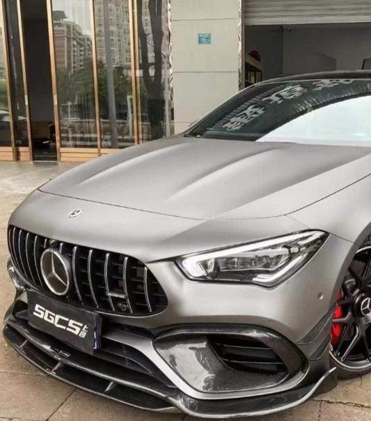 Mercedes Benz CLA45 (Does not fit CLA45s) C118 2020 2021 2022 2023 2024 with Aftermarket Parts - V1 Style Front Lip Pre-preg Carbon Fiber from TAKD Carbon