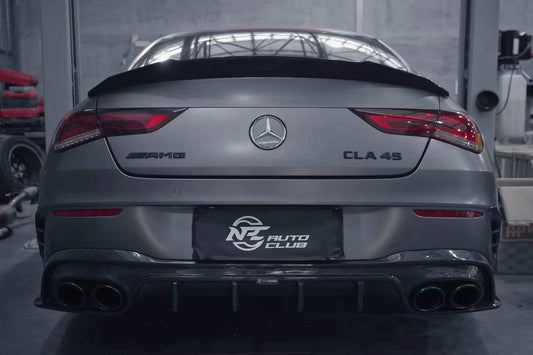 Mercedes Benz CLA-Class CLA45 CLA45S CLA250 (with sport-package bumper, does not fit base model) C118 2020-ON with Aftermarket Parts - Rear Diffuser Pre-preg Carbon Fiber from TAKD Carbon