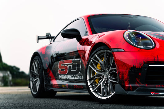Porsche 911 992 Carrera / 4 / S / 4S (Base Model & With Aero Kit) 2022 2023 2024 with Aftermarket Parts - Side Skirts Pre-preg Carbon Fiber from TAKD Carbon