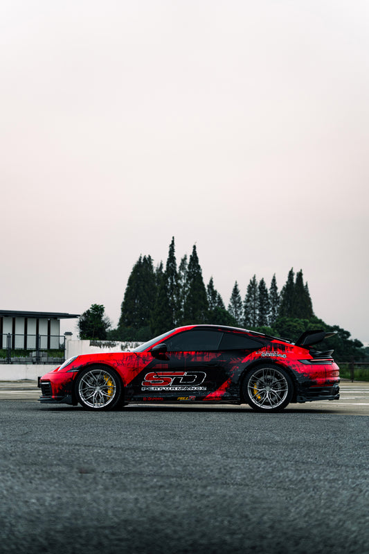 Porsche 911 992 Carrera / 4 / S / 4S (Base Model & With Aero Kit) 2022 2023 2024 with Aftermarket Parts - Side Skirts Pre-preg Carbon Fiber from TAKD Carbon