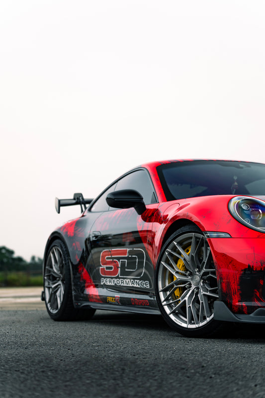 Porsche 911 992 Carrera / 4 / S / 4S (Base Model & With Aero Kit) 2022 2023 2024 with Aftermarket Parts - Side Skirts Pre-preg Carbon Fiber from TAKD Carbon