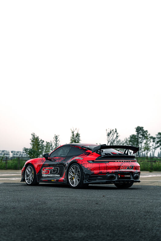 Porsche 911 992 Carrera / 4 / S / 4S (Base Model & With Aero Kit) 2022 2023 2024 with Aftermarket Parts - Side Skirts Pre-preg Carbon Fiber from TAKD Carbon