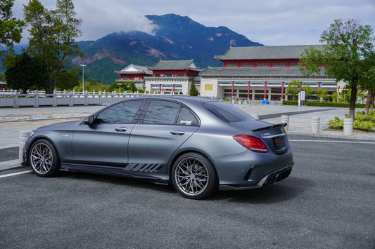 Mercedes Benz C-Class C63S C63 C43 AMG C300 W205 Sedan (Fits Both Pre-LCI & LCI,C300 requires sport package bumper) with Aftermarket Parts - Rear Diffuser Dry Pre-preg Carbon Fiber from TAKD Carbon