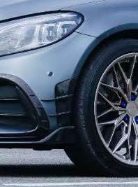 Mercedes Benz C-Class AMG C43 C300 (with sport package) W205 Sedan Facelift 2019 2020 2021 with Aftermarket Parts - Front Canards Dry Pre-preg Carbon Fiber from TAKD Carbon