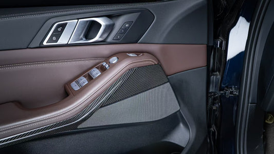BMW X5 M60i M50i x/s Drive 40i 50e G05 Pre-LCI & LCI 2019-ON with Aftermarket Parts - Door Interior Panel Trim Cover Dry Pre-preg Carbon Fiber from TAKD Carbon