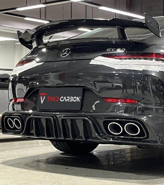 Mercedes Benz AMG GT43 GT50 GT53 (Fits Rear Wheel Drive Only) X290 2021 2022 2023 2024 with Aftermarket Parts - V2 Rear Diffuser Pre-preg Carbon Fiber from TAKD Carbon