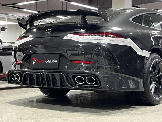 Mercedes Benz AMG GT43 GT50 GT53 (Fits Rear Wheel Drive Only) X290 2021 2022 2023 2024 with Aftermarket Parts - V2 Rear Diffuser Pre-preg Carbon Fiber from TAKD Carbon