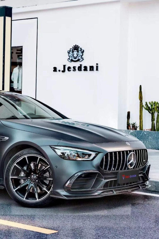 Mercedes Benz AMG GT43 GT50 GT53 X290 2021 2022 2023 with Aftermarket Parts - Front Lip Carbon Fiber from TAKD Carbon