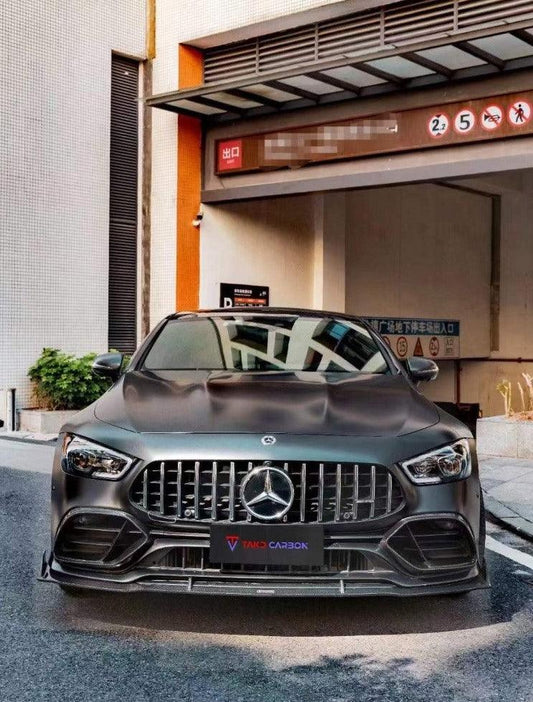 Mercedes Benz AMG GT43 GT50 GT53 X290 2021 2022 2023 with Aftermarket Parts - Front Lip Carbon Fiber from TAKD Carbon