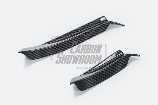 Mercedes Benz C-Class C63/C63S (fits both Pre-Facelift & Facelift) W205 2015 2016 2017 2018 2019 2020 2021 with Aftermarket Parts - Front Canards Pre-preg Carbon Fiber from TAKD Carbon