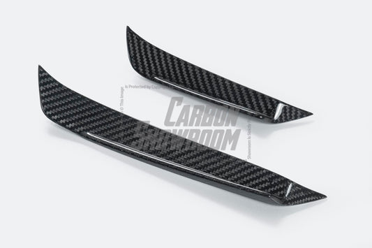 Mercedes Benz C-Class C63/C63S (fits both Pre-Facelift & Facelift) W205 2015 2016 2017 2018 2019 2020 2021 with Aftermarket Parts - Front Canards Pre-preg Carbon Fiber from TAKD Carbon