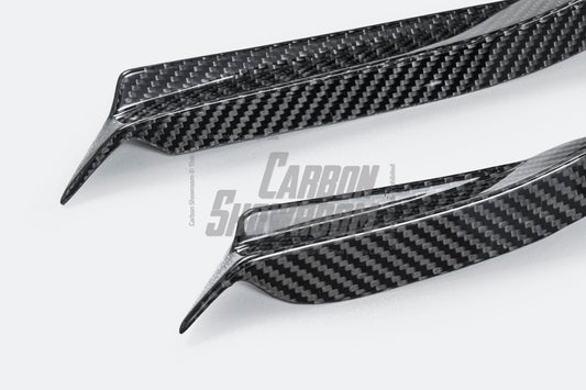 Mercedes Benz C-Class C63/C63S (fits both Pre-Facelift & Facelift) W205 2015 2016 2017 2018 2019 2020 2021 with Aftermarket Parts - Front Canards Pre-preg Carbon Fiber from TAKD Carbon