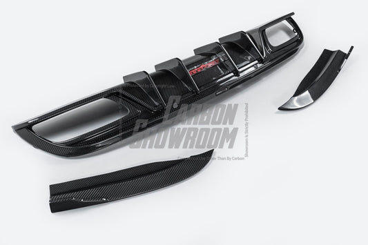 TAKD Carbon Dry Carbon Fiber Rear Diffuser & Rear Canards for Mercedes Benz C Class W205 C63 C63S 2019-ON Sedan 4 Door - Performance SpeedShop