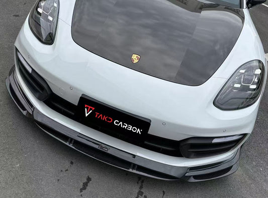 TAKD Carbon Carbon Fiber Front Lip for Porsche Panamera 4 & 4S 971 2017-2020 - Performance SpeedShop