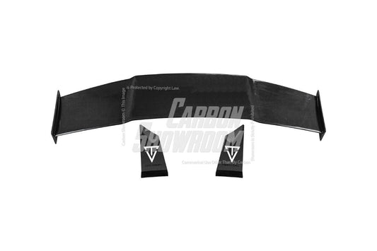 Porsche 718 Cayman / Boxster / GTS 2017-ON with Aftermarket Parts - V1 Rear Wing Pre-preg Carbon Fiber from TAKD Carbon