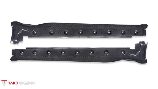 Porsche 911 992 Carrera / 4 / S / 4S (Base Model & With Aero Kit) 2022 2023 2024 with Aftermarket Parts - Side Skirts Pre-preg Carbon Fiber from TAKD Carbon
