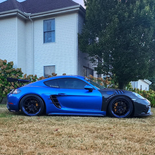 Porsche 718 Cayman / Boxster / GTS / GT4 / Spyder 2017 2018 2019 2020 2021 2022 2023 2024 with Aftermarket Parts - Pre-preg Carbon Fiber Front Fenders from TAKD Carbon