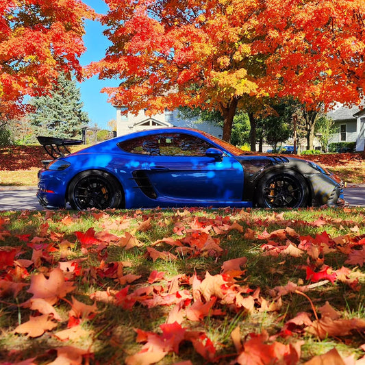 Porsche 718 Cayman / Boxster / GTS / GT4 / Spyder 2017 2018 2019 2020 2021 2022 2023 2024 with Aftermarket Parts - Pre-preg Carbon Fiber Front Fenders from TAKD Carbon